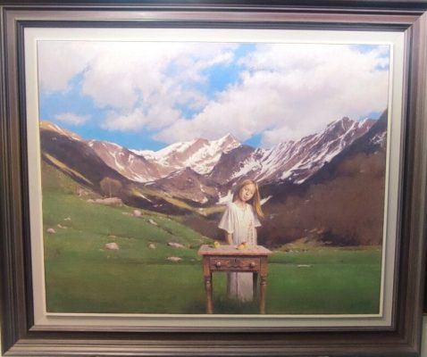 Format: 73×92 cm – Cena: 389.400 din – Ulje na platnu Slika Vase Dolovačkog „Himna“, rađena tehnikom ulje na platnu, 2025. godine, format 73×92 cm, cena 389.400 dinara.