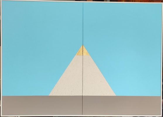 Piramida – Ulje na platnu, 140×100 cm – Cena: 120.000 din Apstraktna slika Piramida, autor Miodrag Žigić, ulje na platnu, dimenzije 140×100 cm, cena 120.000 dinara.