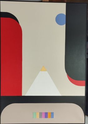 Piramida 1 – Ulje na platnu, 70×100 cm – Cena: 50.000 din Apstraktna slika Piramida 1, autor Miodrag Žigić, ulje na platnu, dimenzije 70×100 cm, cena 50.000 dinara.