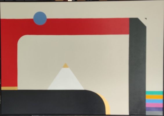 Piramida 2 – Ulje na platnu, 100×70 cm – Cena: 50.000 din Apstraktna slika Piramida 2, autor Miodrag Žigić, ulje na platnu, dimenzije 100×70 cm, cena 50.000 dinara.