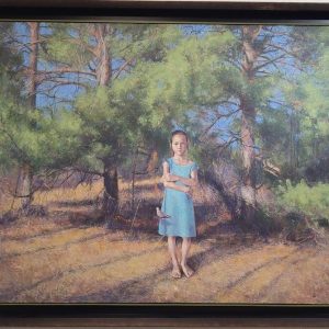 Format: 73×92 cm – Cena: 354.000 din – Ulje na platnu Slika Vase Dolovačkog „Poslušaj pesmu drveta“, rađena tehnikom ulje na platnu, 2024. godine, format 73×92 cm, cena 354.000 dinara.