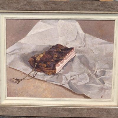 Format: 30×40 cm – Cena: 59.000 din – Ulje na platnu Slika Vase Dolovačkog „Slanina“, rađena tehnikom ulje na platnu, 2025. godine, format 30×40 cm, cena 59.000 dinara.